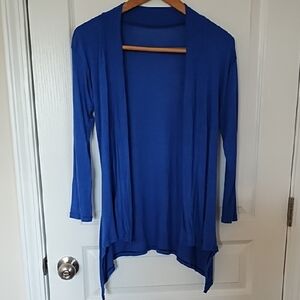 Cardigan Sweater Women's Size XS Small T-shirt Knit Lightweight Cobalt Blue